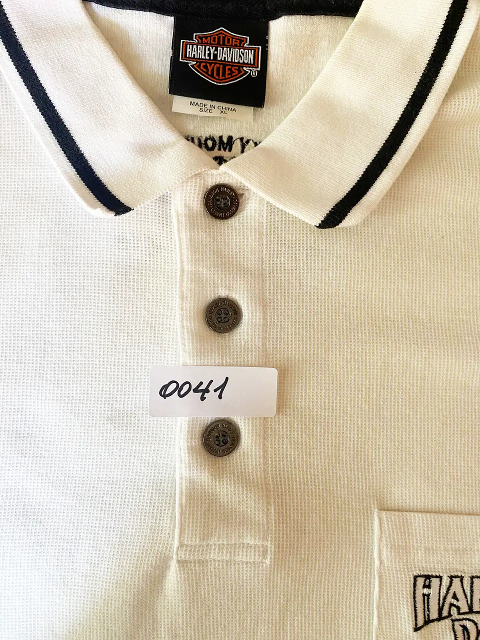 Polera Polo Hombre Harley-Davidson Blanco Urbano Talla XL 17