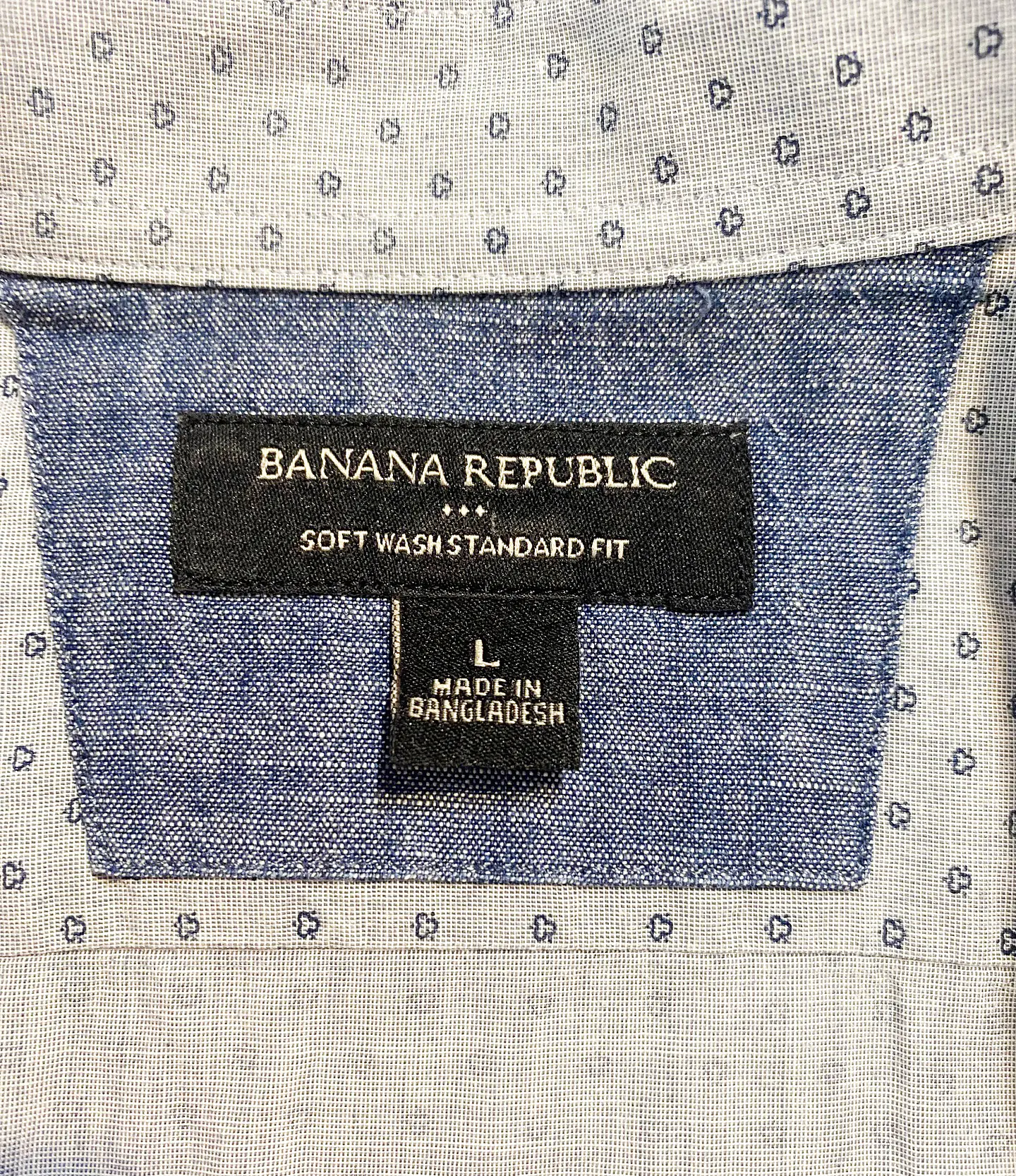 Camisa Casual Hombre Banana Republic Soft Wash Estampada Talla L 6