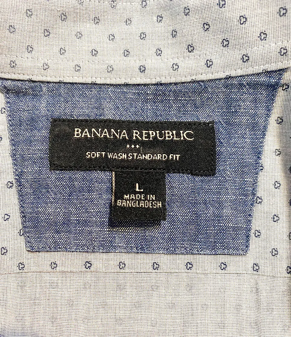 Camisa Casual Hombre Banana Republic Soft Wash Estampada Talla L 6