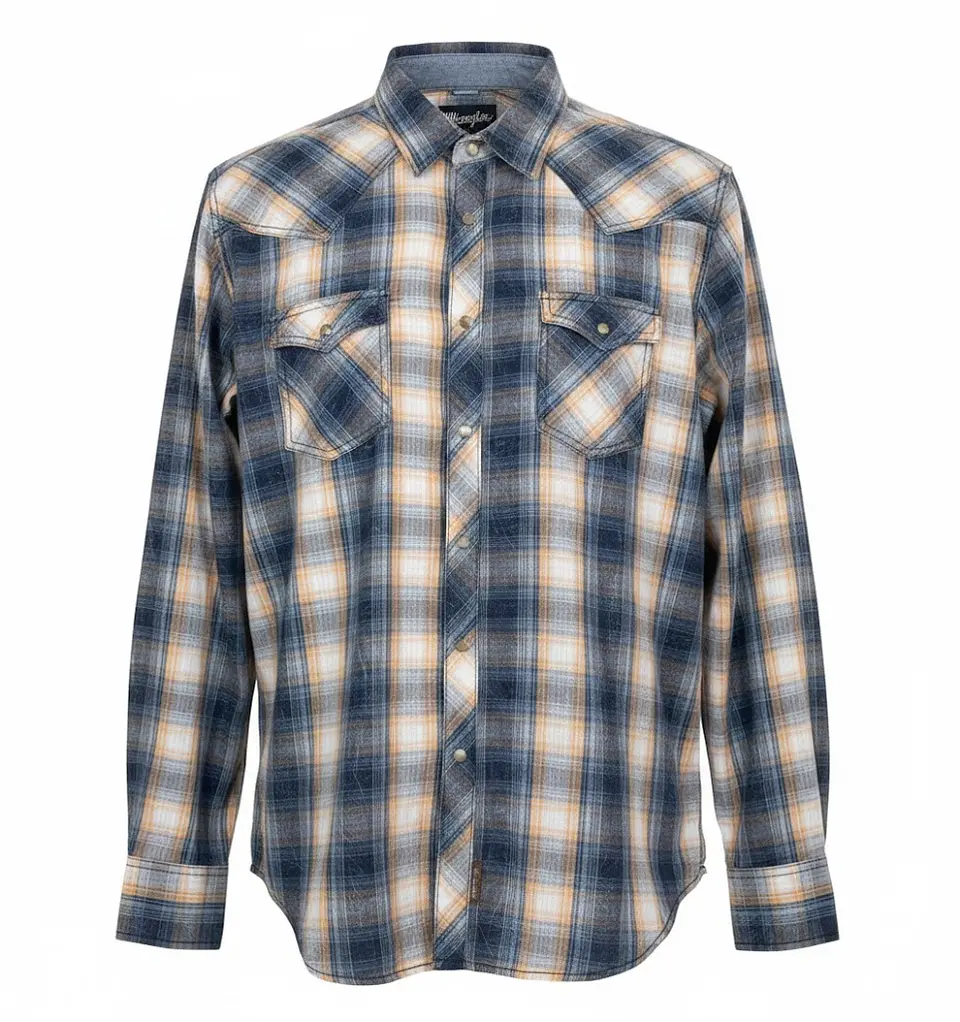 Camisa Vaquera Hombre Wrangler Retro Premium Cuadros Talla XXL 1