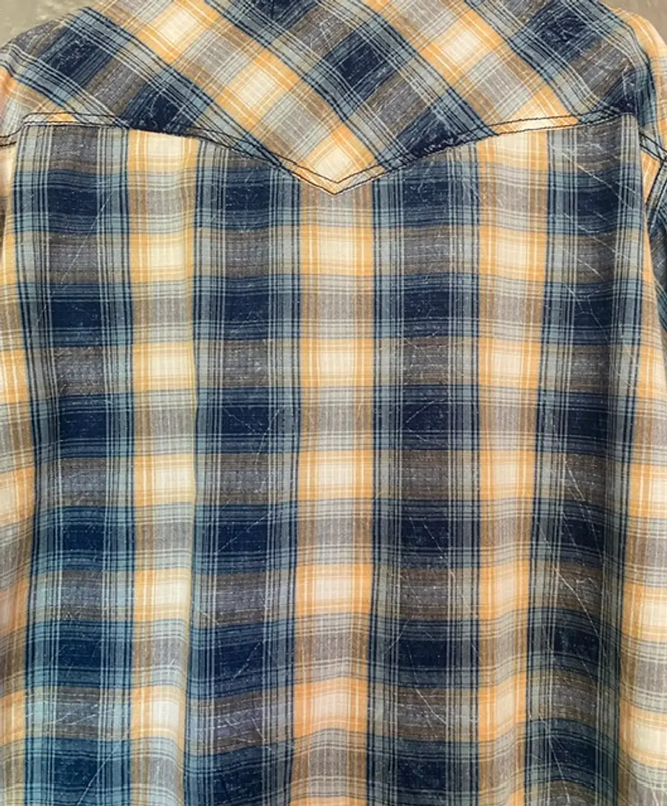 Camisa Vaquera Hombre Wrangler Retro Premium Cuadros Talla XXL 11
