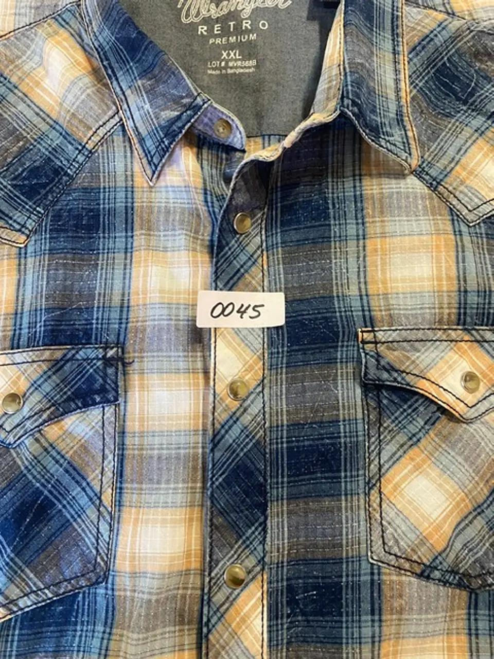 Camisa Vaquera Hombre Wrangler Retro Premium Cuadros Talla XXL 16