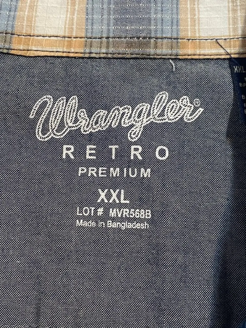 Camisa Vaquera Hombre Wrangler Retro Premium Cuadros Talla XXL 6