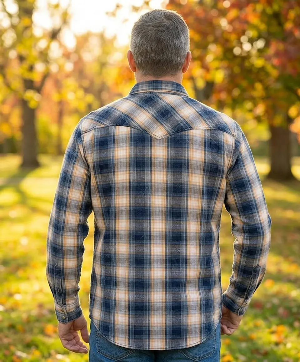 Camisa Vaquera Hombre Wrangler Retro Premium Cuadros Talla XXL 5