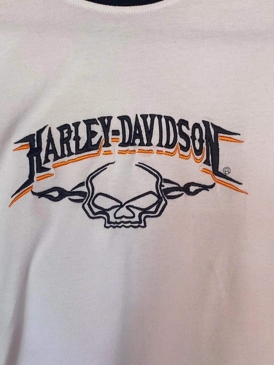 Polera Hombre Harley-Davidson Original Bordada Blanca Talla XL 5
