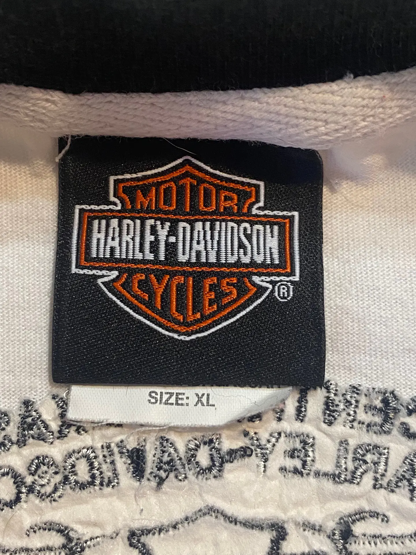 Polera Hombre Harley-Davidson Original Bordada Blanca Talla XL 6