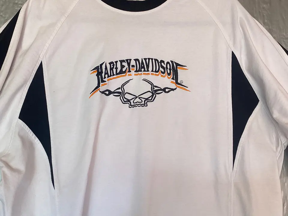 Polera Hombre Harley-Davidson Original Bordada Blanca Talla XL 7