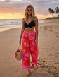 Pantalón Palazzo Mujer Sienna Sky Floreado Fucsia Y Rojo Talla S - Miniatura 3