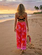 Pantalón Palazzo Mujer Sienna Sky Floreado Fucsia Y Rojo Talla S - Miniatura 5