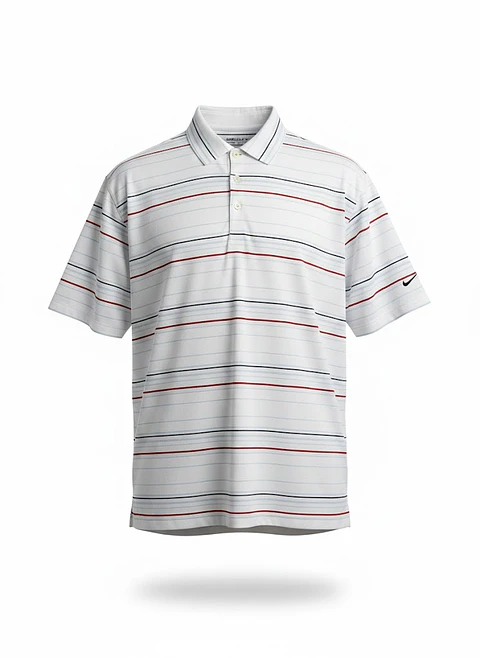 Polera Tipo Polo Hombre Nike Golf Original Rayada Blanca Talla XL