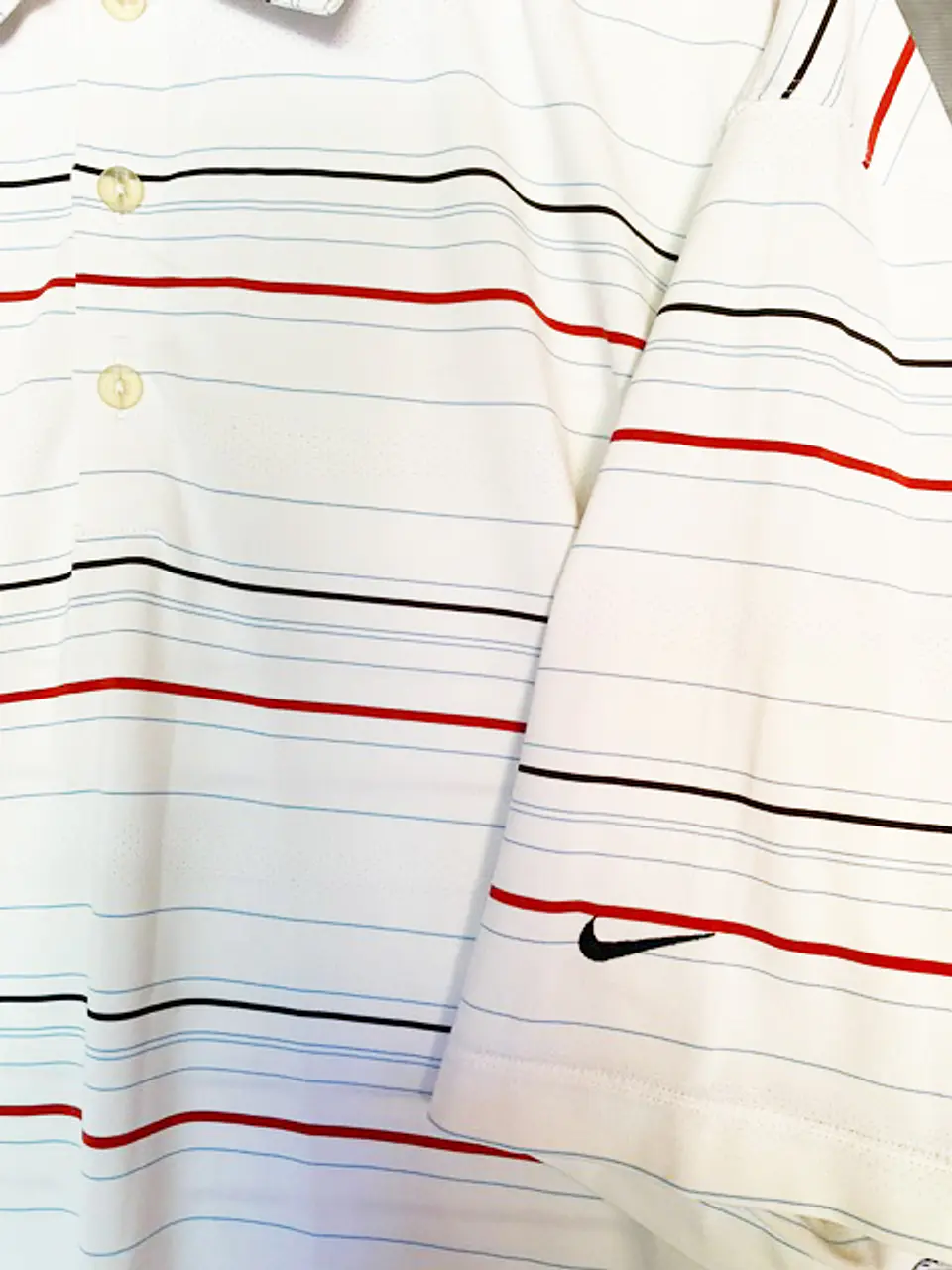 Polera Tipo Polo Hombre Nike Golf Original Rayada Blanca Talla XL 7