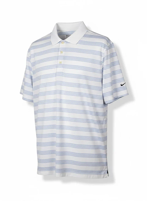 Polera Tipo Polo Hombre Nike Golf Original Rayada Blanca Y Celeste Talla XL