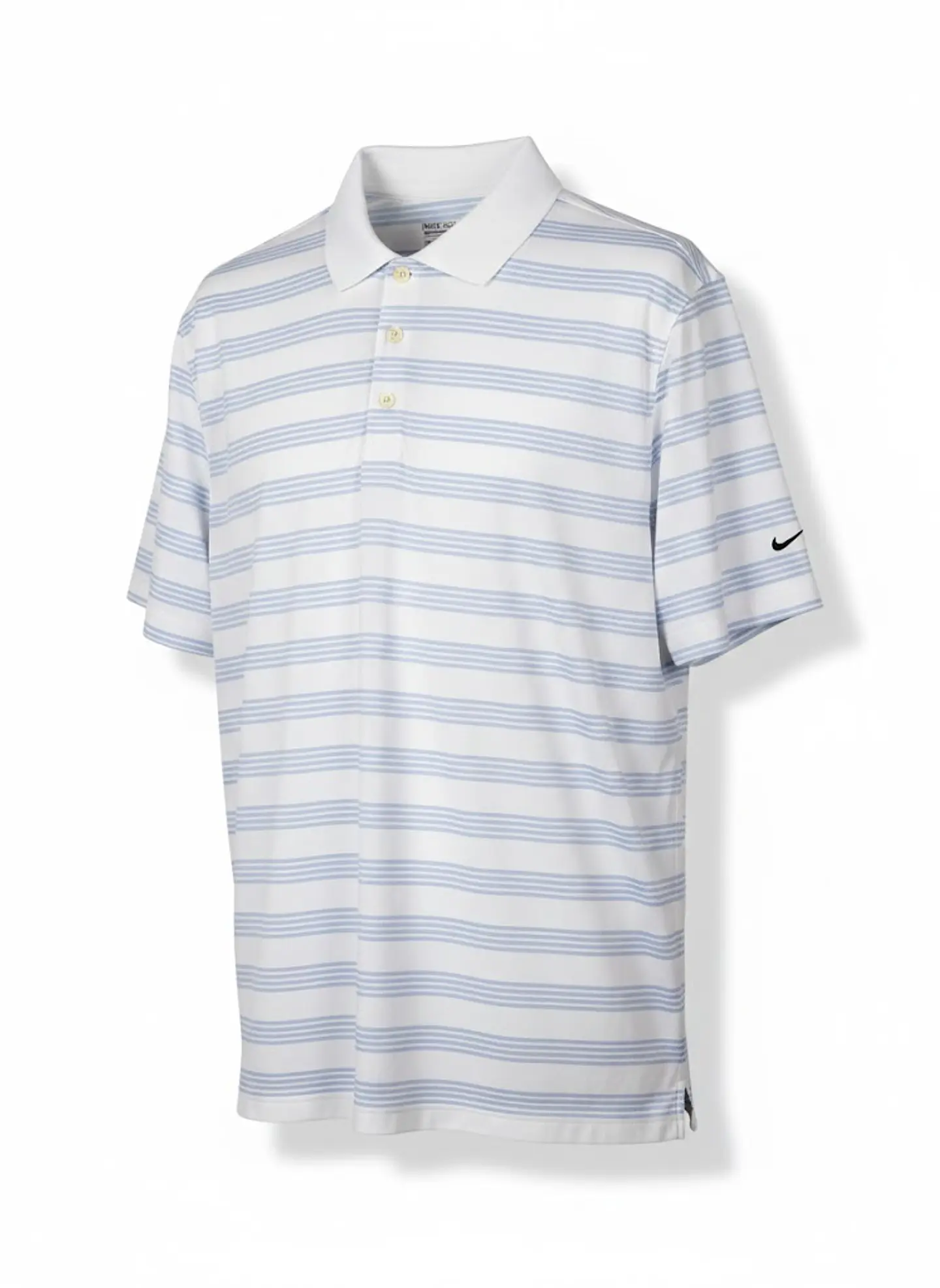 Polera Tipo Polo Hombre Nike Golf Original Rayada Blanca Y Celeste Talla XL 1
