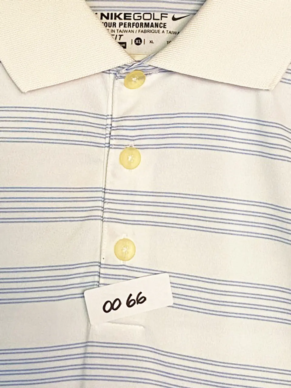 Polera Tipo Polo Hombre Nike Golf Original Rayada Blanca Y Celeste Talla XL 11