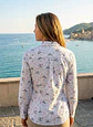 Camisa Mujer Columbia Blanca Estampada Veleros Talla M - Miniatura 6