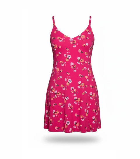Vestido Corto Mujer Hollister Fucsia Floreado Talla S