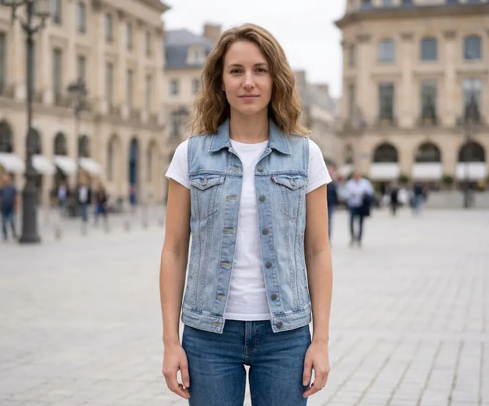 Chaleco / Chaqueta sin mangas Mezclilla Mujer Levi's Talla M 3
