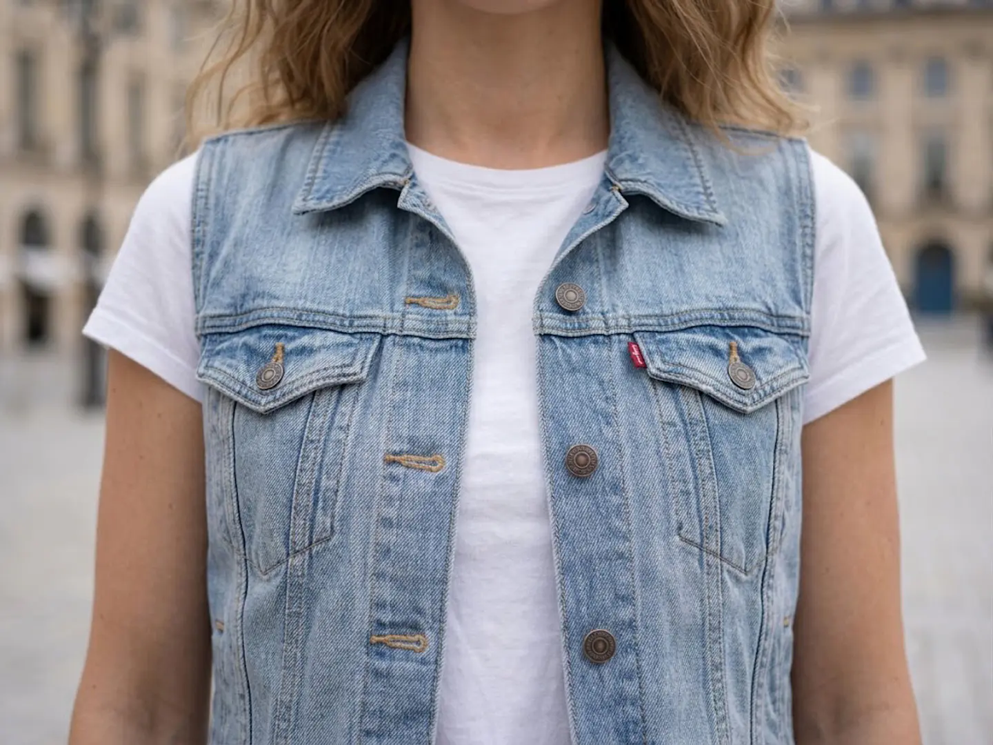 Chaleco / Chaqueta sin mangas Mezclilla Mujer Levi's Talla M 4