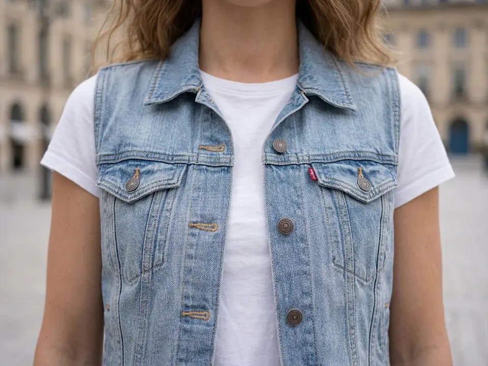Chaleco / Chaqueta sin mangas Mezclilla Mujer Levi's Talla M 4