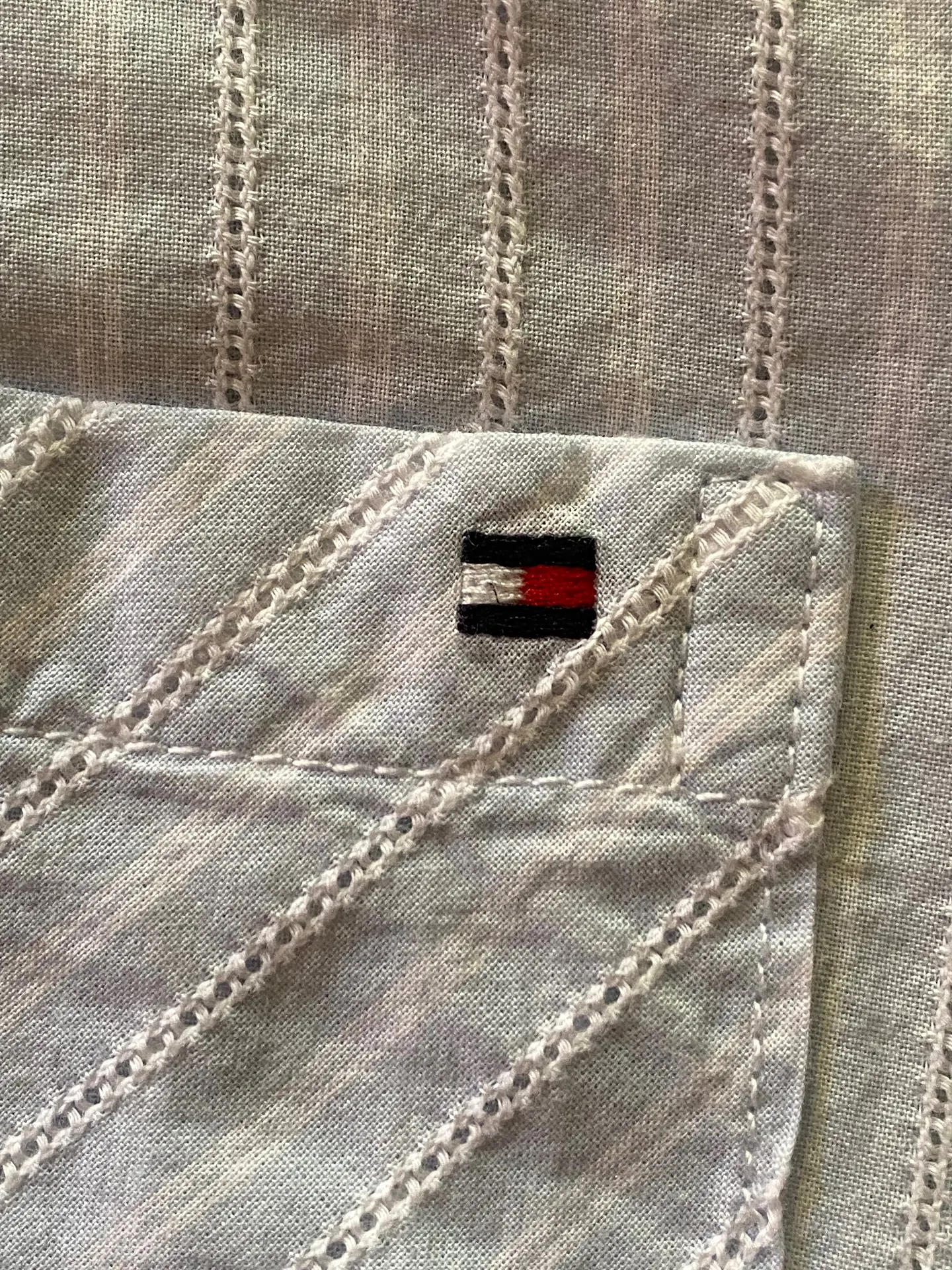 Blusa Camisa Mujer Tommy Hilfiger Rayas Blanca Talla L 7