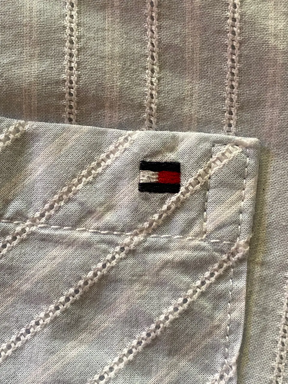 Blusa Camisa Mujer Tommy Hilfiger Rayas Blanca Talla L 7