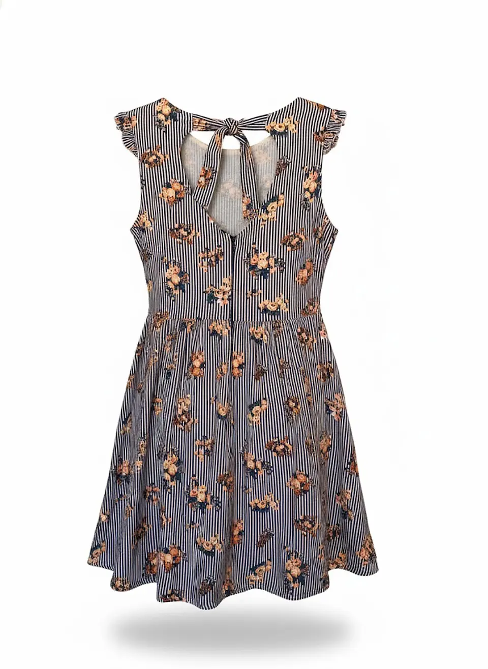 Vestido Corto Juvenil Seguin Hearts Rayas Florales Talla 13 / L 2