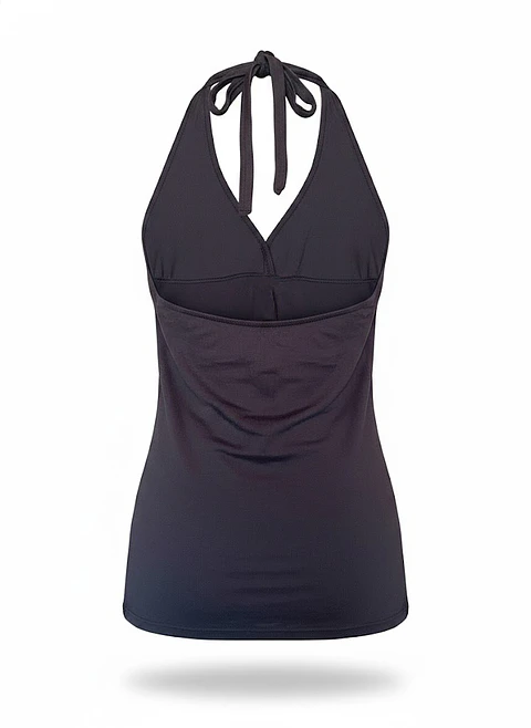 Top Tommy Bahama Halter de Seda Negro, Talla M (8/10)