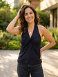 Top Tommy Bahama Halter de Seda Negro, Talla M (8/10) - Miniatura 3