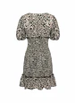 Vestido Corto Casual Floral Blanco y Negro Angie, Talla S - Miniatura 2