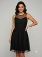 Vestido Corto Negro de Fiesta con Encaje e Xhilaration, Talla M - Miniatura 3