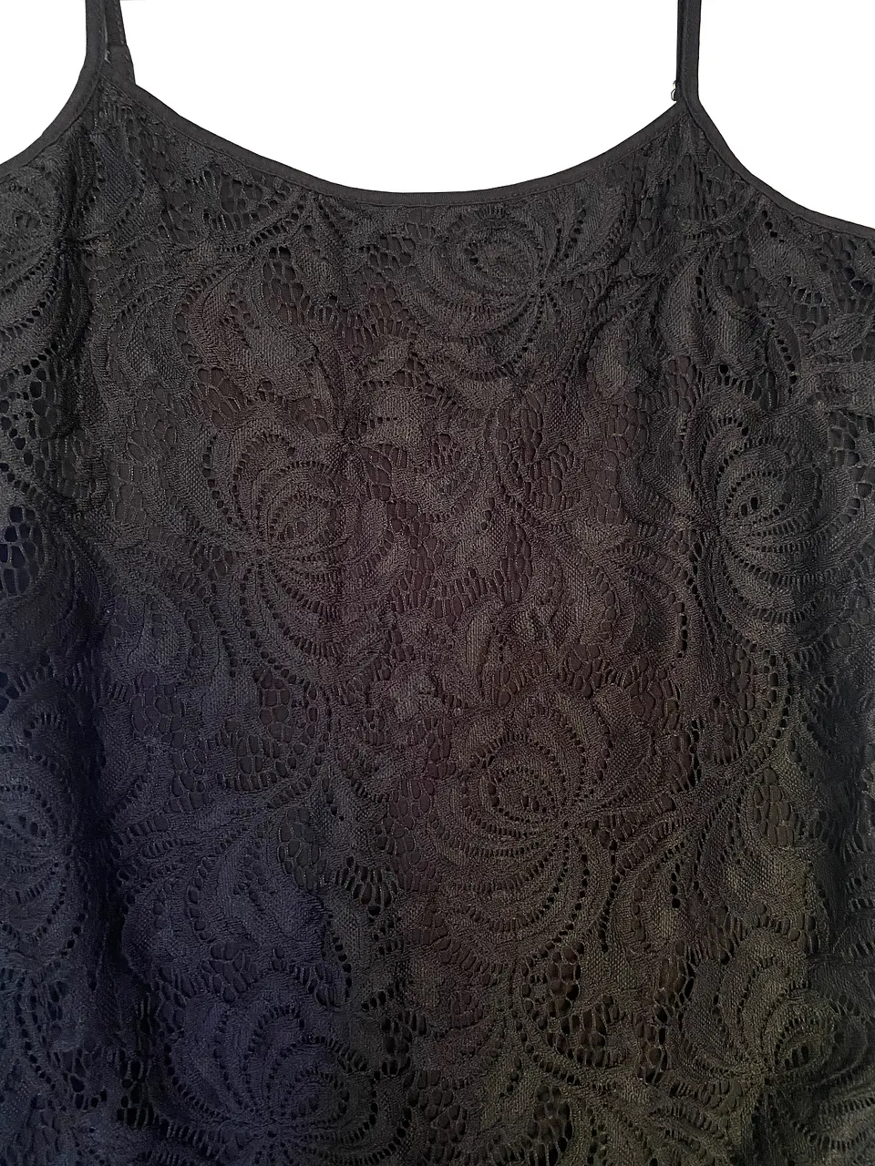 Polera Negra Sin Mangas con Encaje Frontal Ann Taylor Factory, Talla M 6