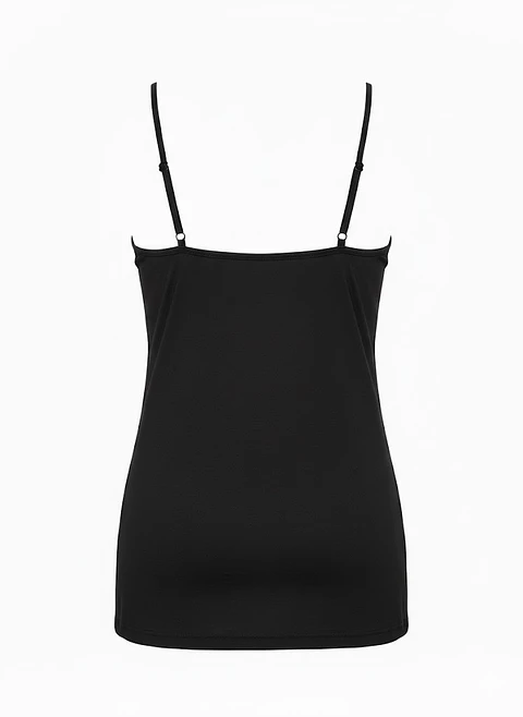 Polera Negra Sin Mangas con Encaje Frontal Ann Taylor Factory, Talla M