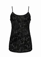 Polera Negra Sin Mangas con Encaje Frontal Ann Taylor Factory, Talla M - Miniatura 1