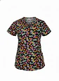Filipina / Polera Médica Negra de Corazones Cassandra O, Talla S - Miniatura 1