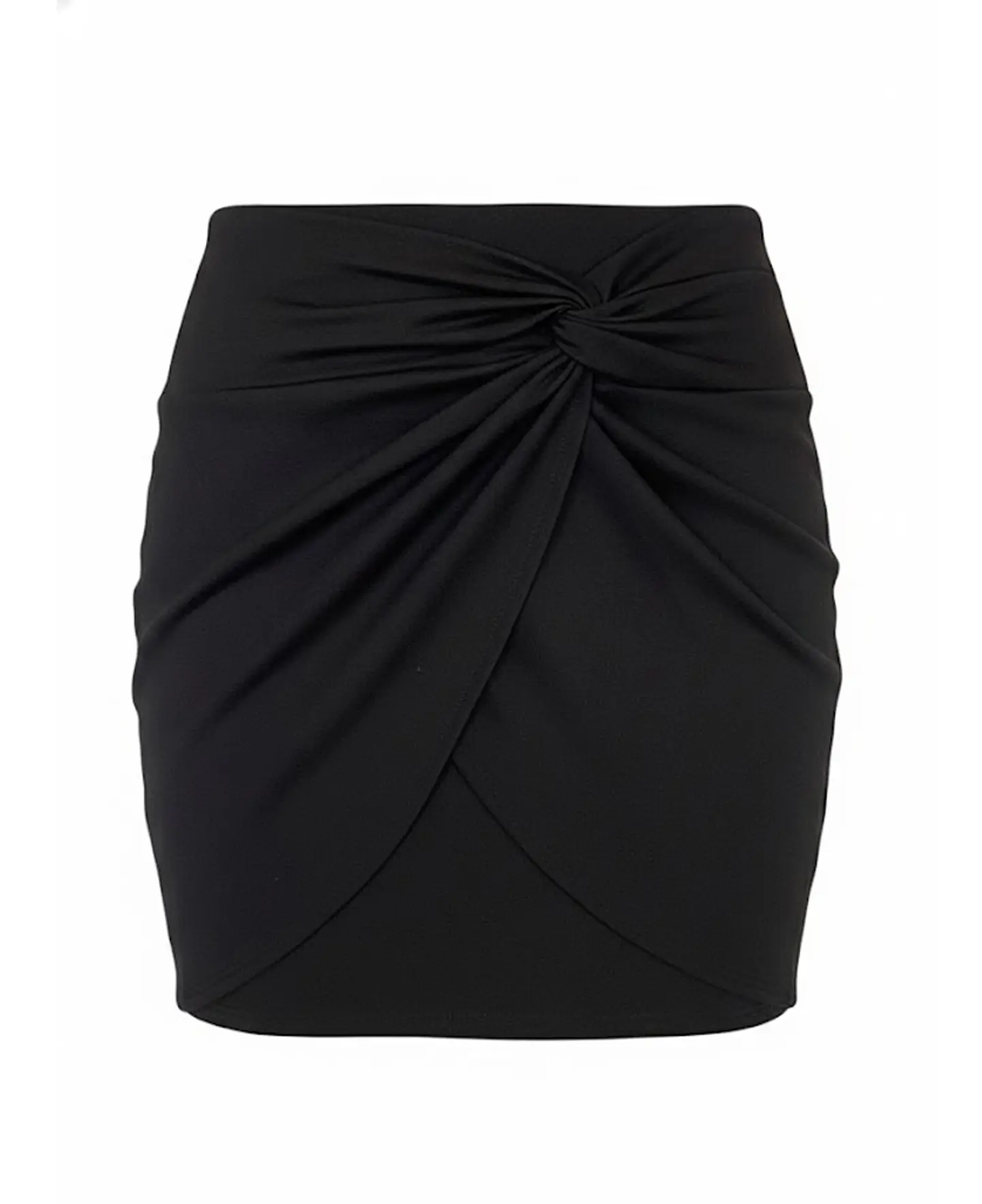 Falda Corta Negra Cruzada con Nudo A New Day, Talla S 1
