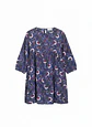 Vestido de Niña Azul con Flores Ficcus, Talla 6 - Miniatura 1
