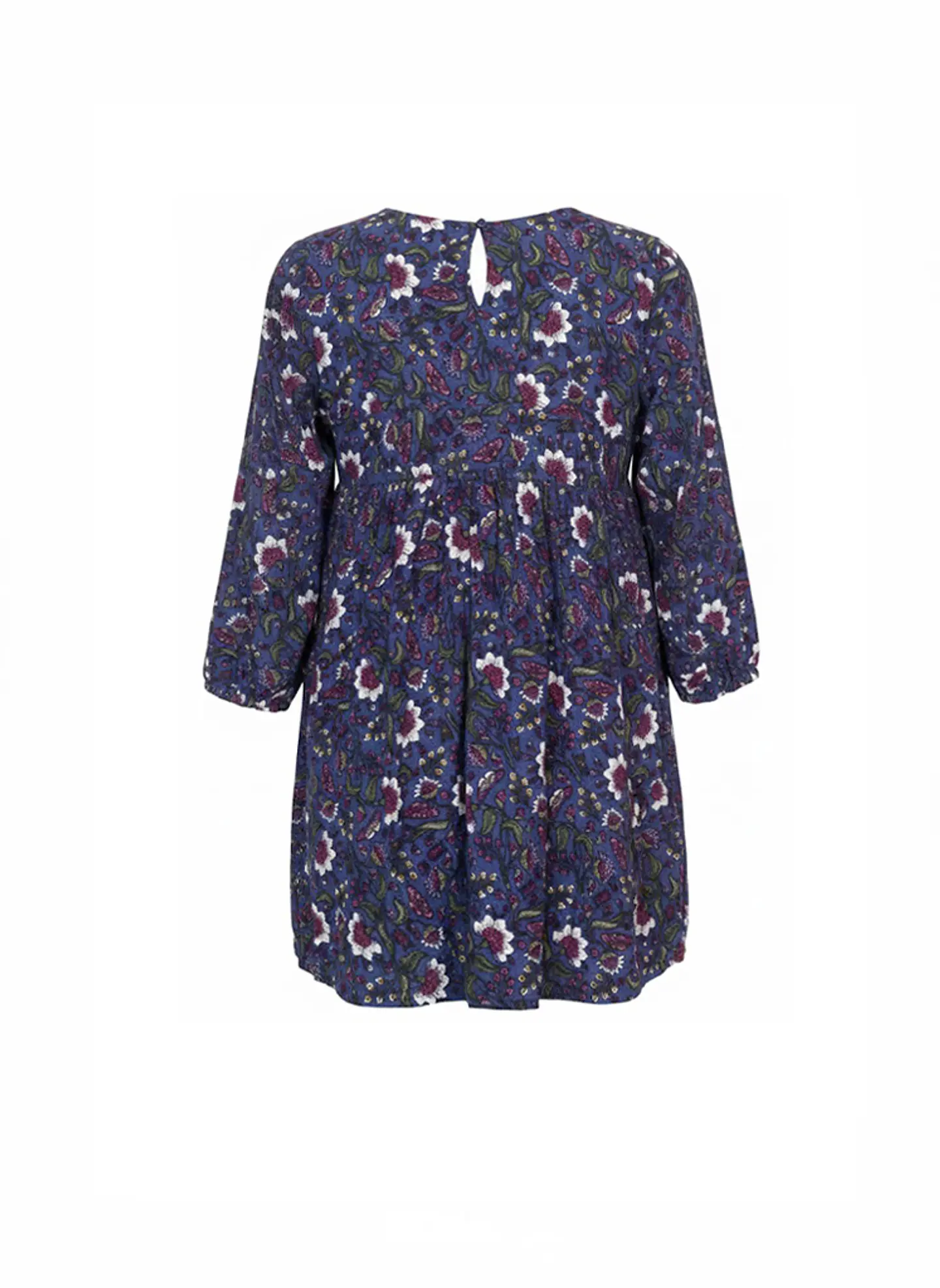 Vestido de Niña Azul con Flores Ficcus, Talla 6 2