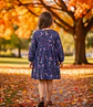 Vestido de Niña Azul con Flores Ficcus, Talla 6 - Miniatura 4