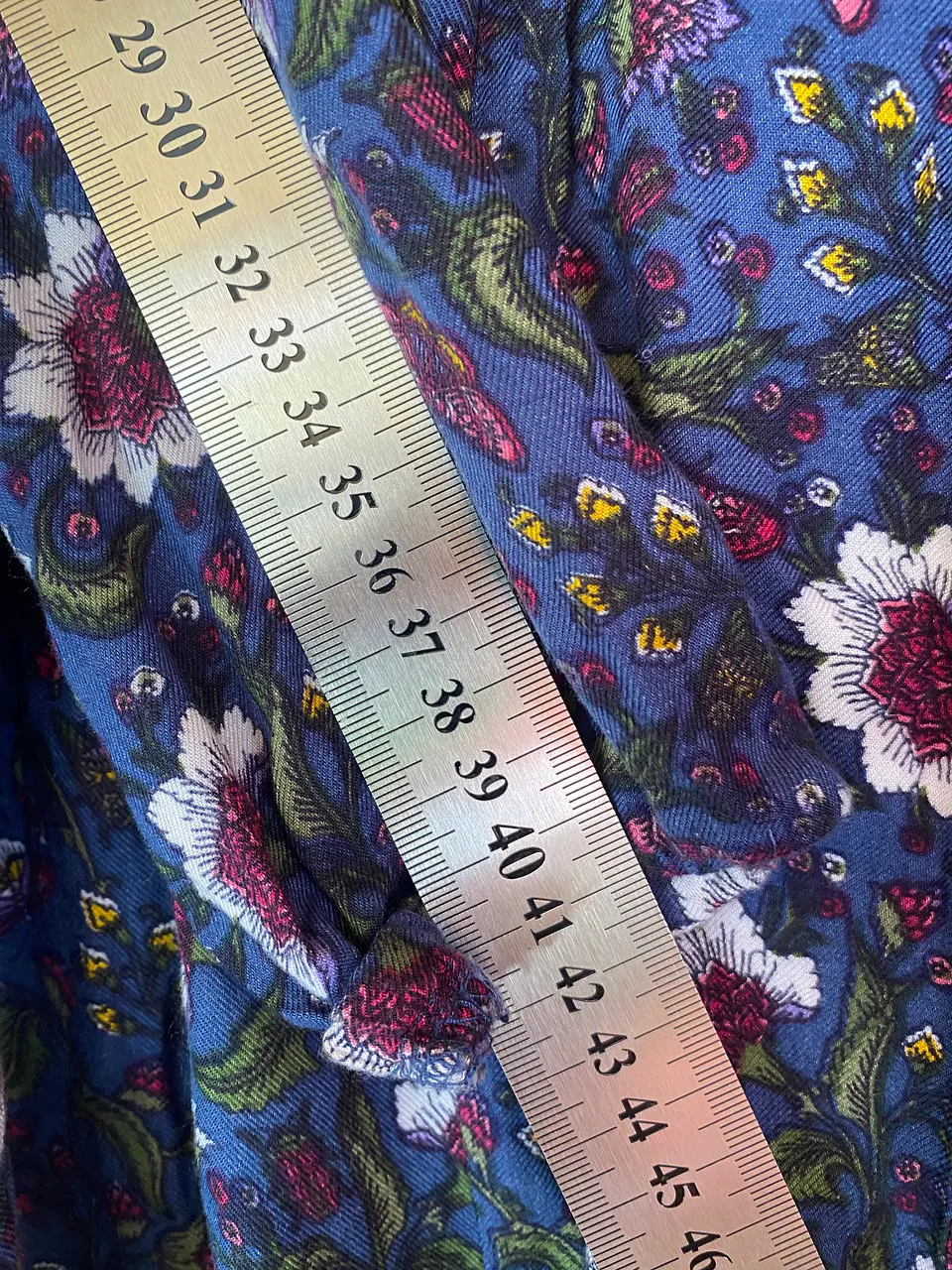 Vestido de Niña Azul con Flores Ficcus, Talla 6 8