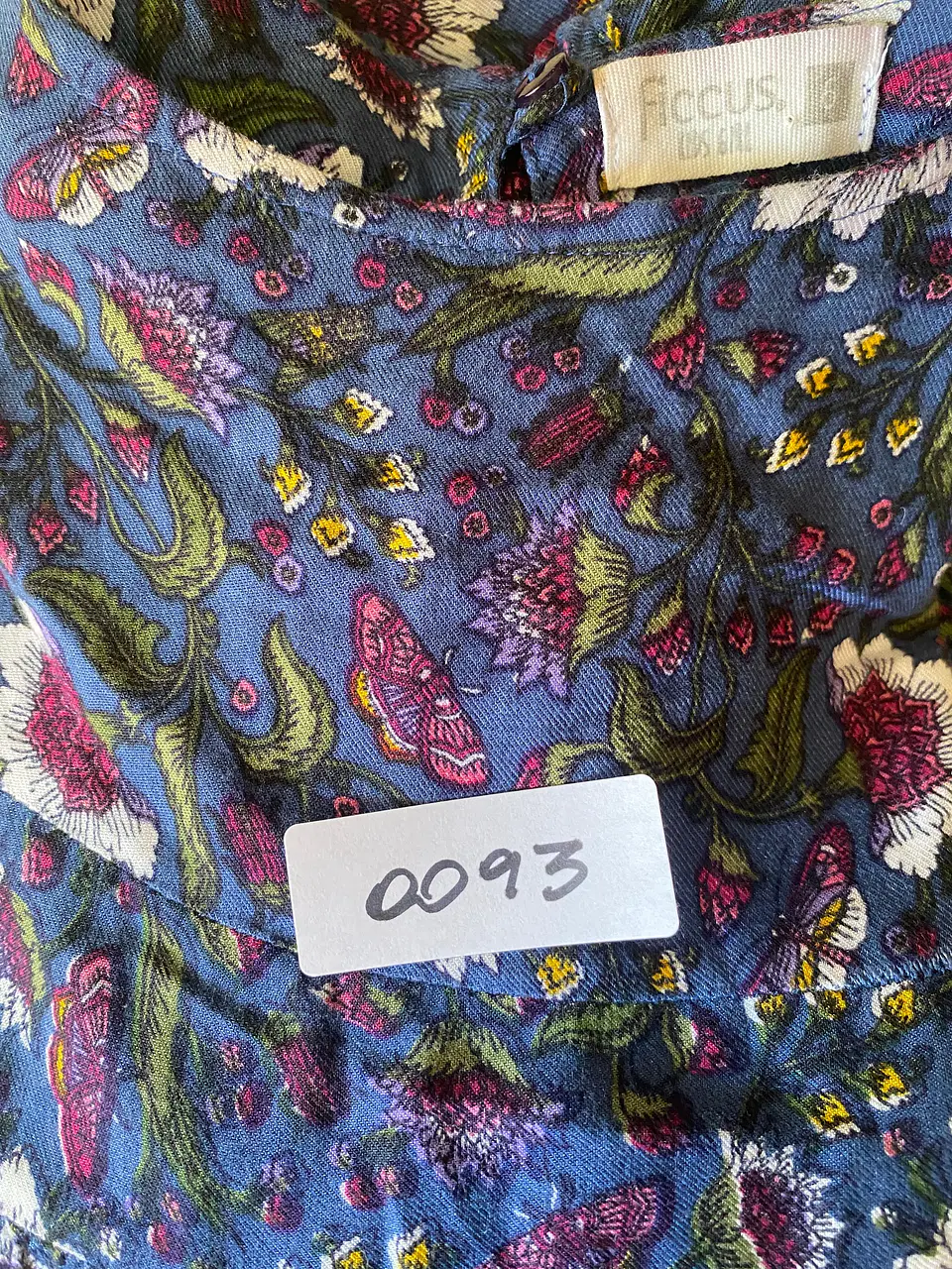 Vestido de Niña Azul con Flores Ficcus, Talla 6 10