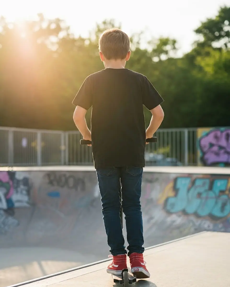 Polera Negra de Niño Spalding, Talla 10 5