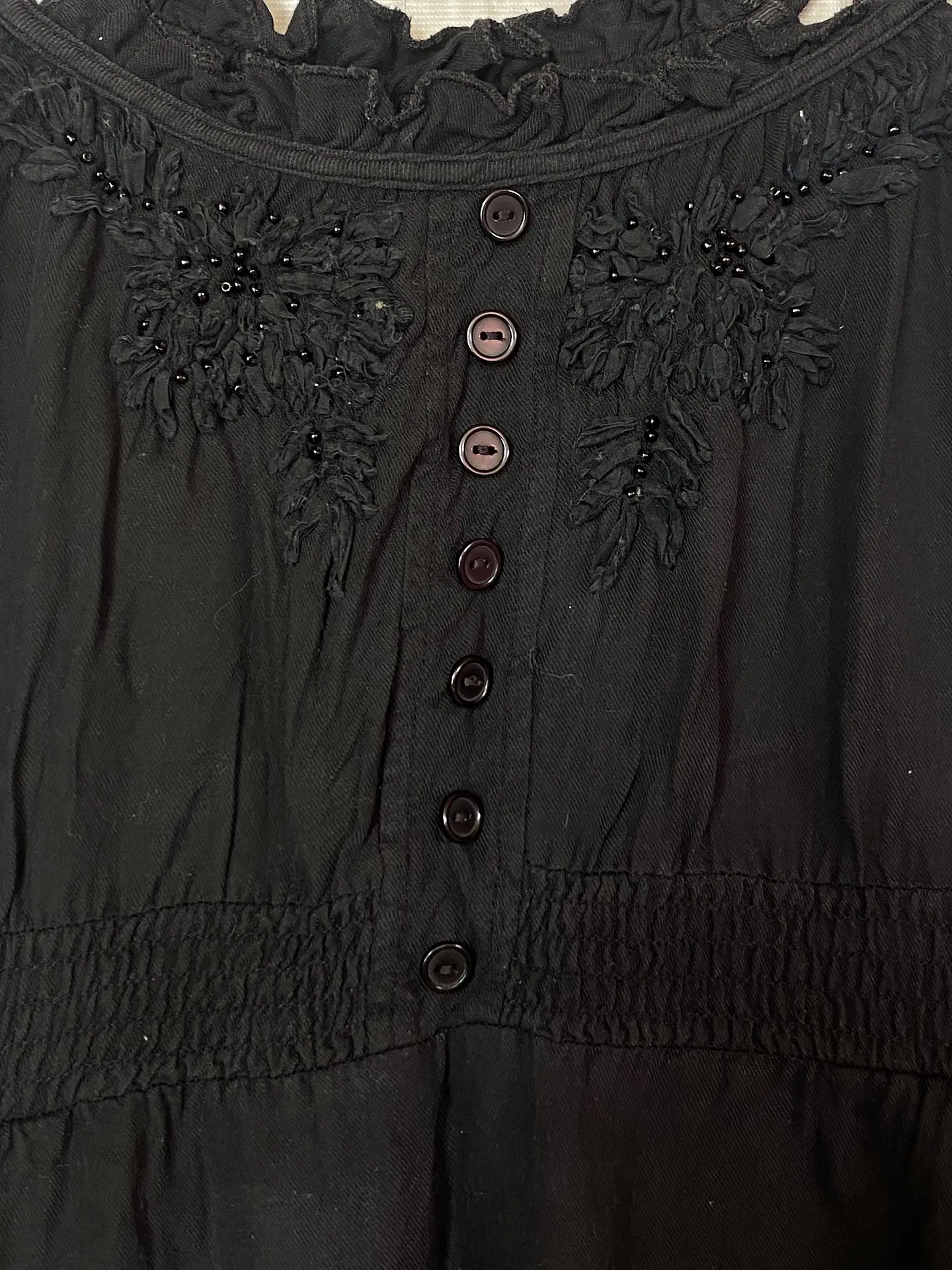 Vestido Corto Negro Nicopoly Bordados y Mostacillas, Talla S 6