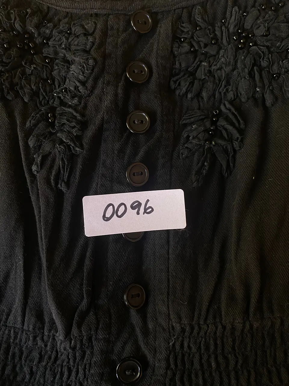 Vestido Corto Negro Nicopoly Bordados y Mostacillas, Talla S 14