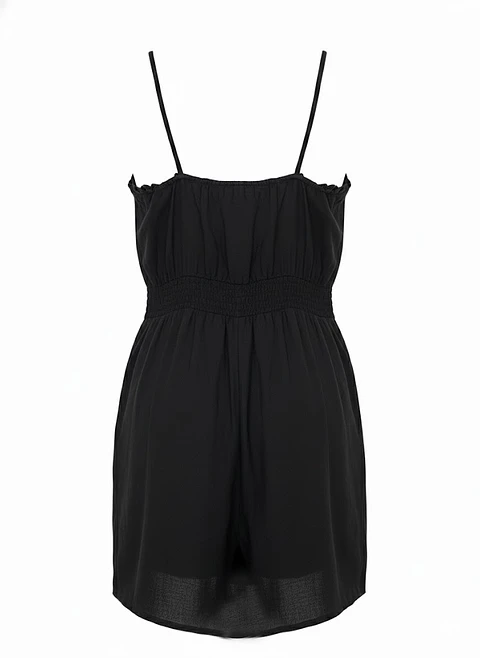 Vestido Corto Negro Nicopoly Bordados y Mostacillas, Talla S