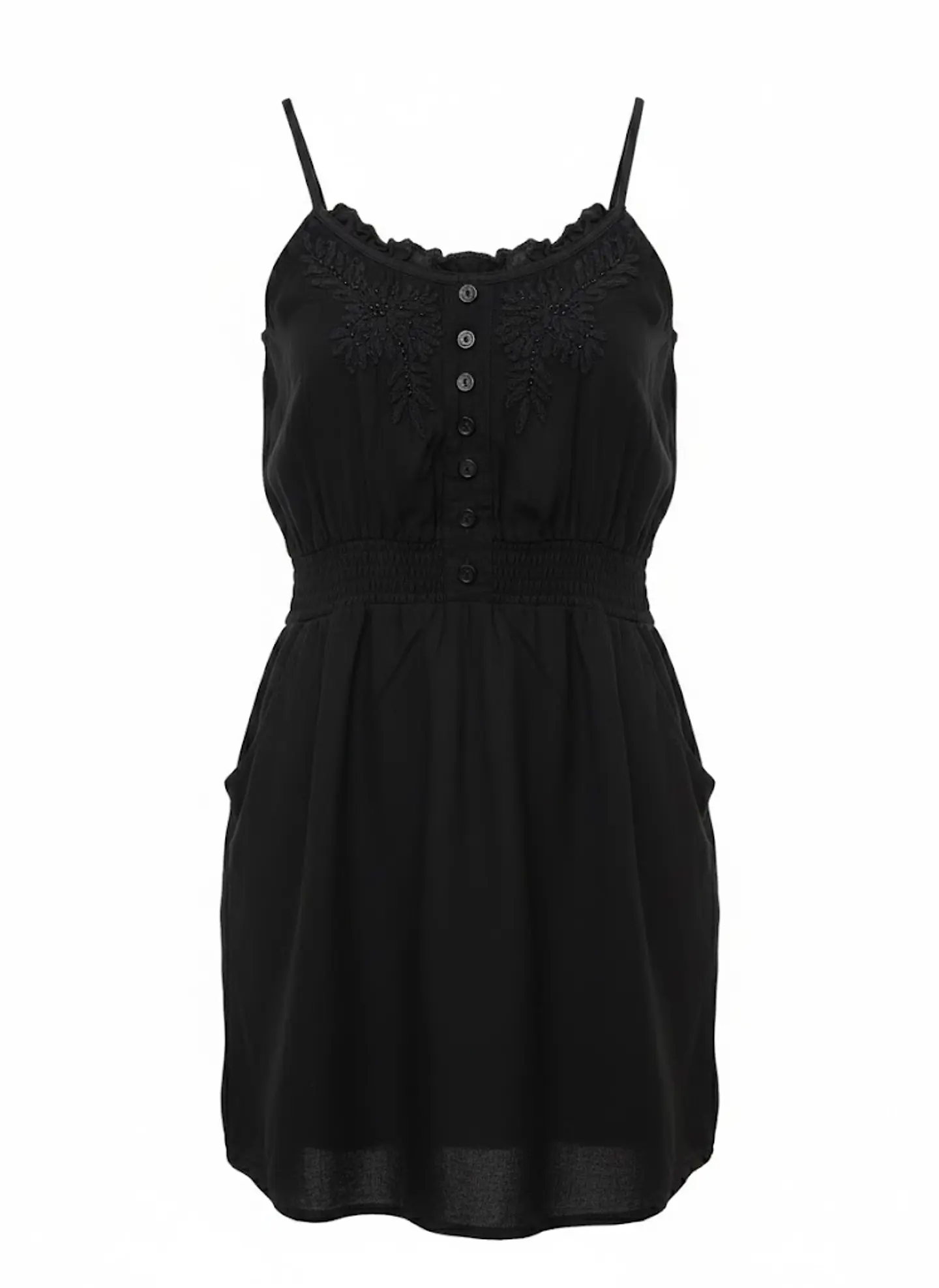 Vestido Corto Negro Nicopoly Bordados y Mostacillas, Talla S 1