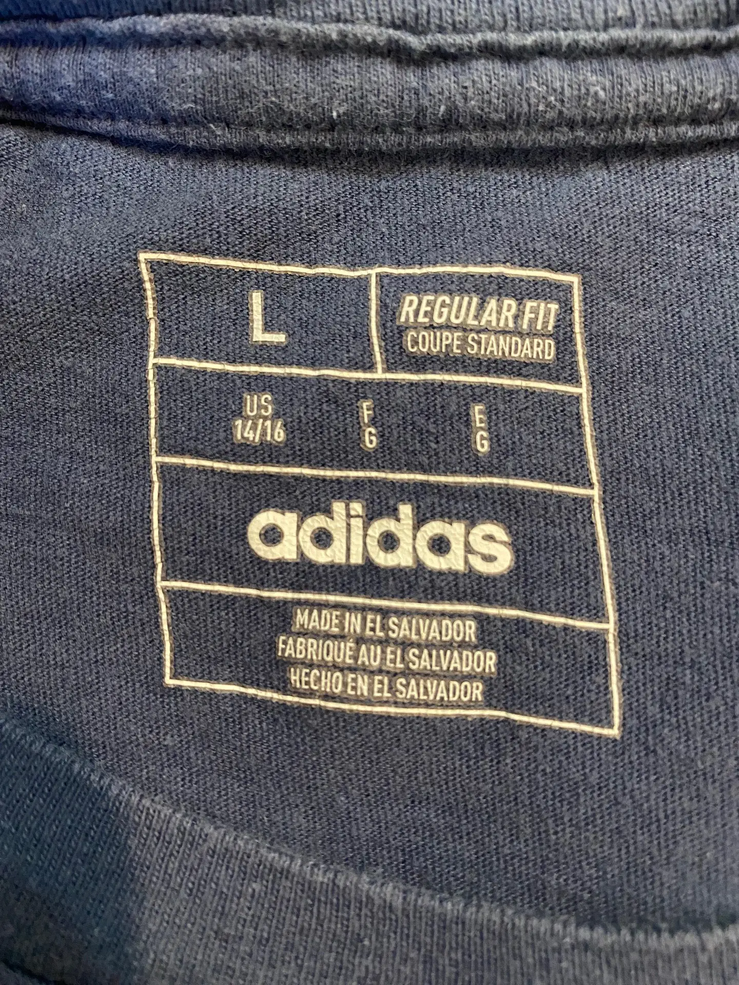 Polera Deportiva Adidas Azul Niño, Talla L 5