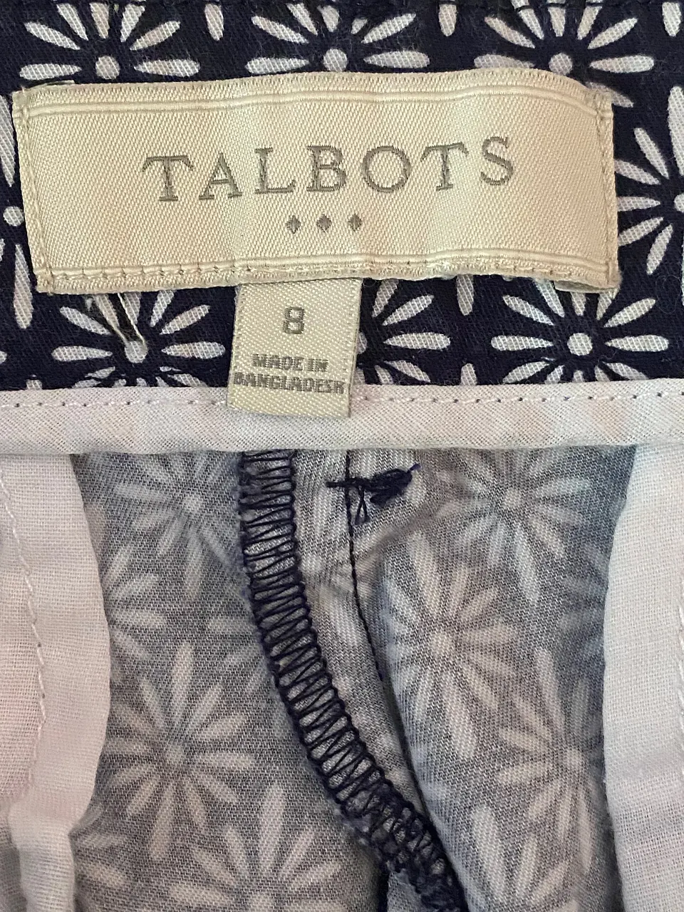 Pantalón Capri Mujer Talbots Estampado Floral Azul - Talla 8 /40 / M 5
