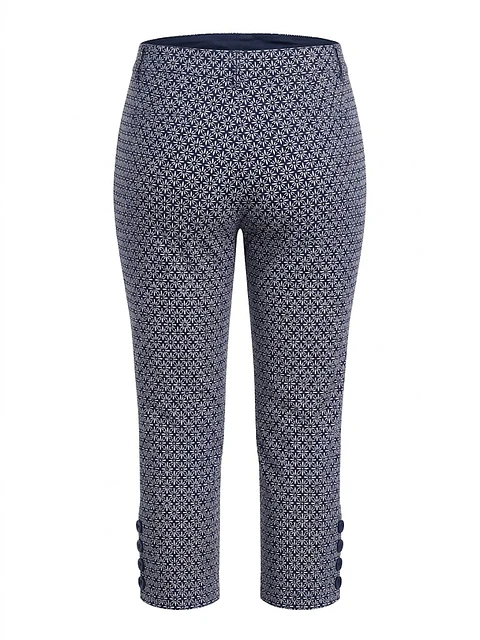 Pantalón Capri Mujer Talbots Estampado Floral Azul - Talla 8 /40 / M