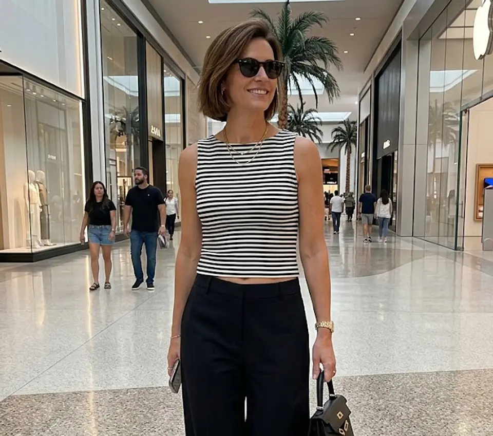 Polera Sin Mangas Mujer Tailor New York A Rayas - Talla M 3