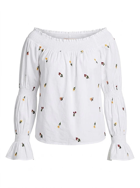 Blusa Blanca Estampada ZARA Trafaluc - Talla S